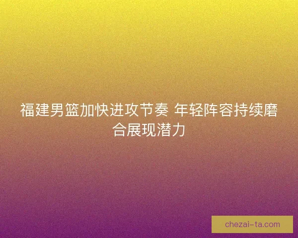 福建男篮加快进攻节奏 年轻阵容持续磨合展现潜力